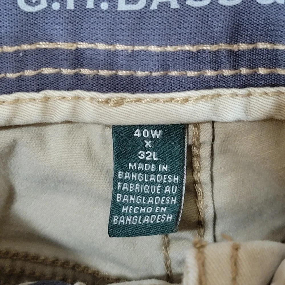 G.h Bass & Co Mens Khaki Straight Leg Pants Business Casual Everyday wear‎ 40x32 - Picture 2 of 5